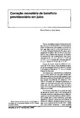 <BR>Data: 07/1994<BR>Fonte: Revista de informação legislativa, v. 31, n. 123, p. 47-50, jul./set. 1994<BR>Parte de: ->Revista de informação legislativa : v. 31, n. 123 (jul./set. 1994)<BR>Responsabilidade: Walter Nunes da Silva Júnior<BR>Endereço para cit