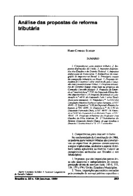 <BR>Data: 01/1995<BR>Fonte: Revista de informação legislativa, v. 32, n. 125, p. 253-270, jan./mar. 1995<BR>Conteúdo: Competências para instituir tributos -- Impostos disfarçados da União (mínimo de 44) -- Impostos disfarçados dos estados -- Impostos disf