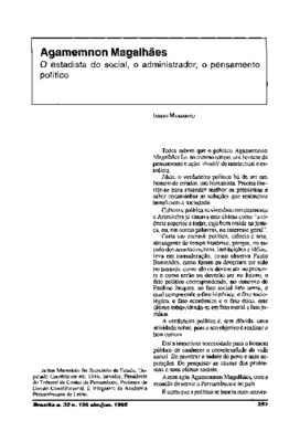 <BR>Data: 04/1995<BR>Fonte: Revista de informação legislativa, v. 32, n. 126, p. 257-267, abr/jun. 1995<BR>Parte de: ->Revista de informação legislativa : v. 32, n. 126 (abr./jun. 1995)<BR>Responsabilidade: Jarbas Maranhão<BR>Endereço para citar este docu