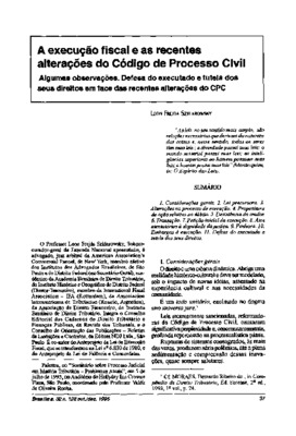 <BR>Data: 10/1995<BR>Fonte: LTR suplemento tributário, v. 31, n. 39, p. 265-270, 1995 | Revista de Informação Legislativa, v. 32, n. 128, p. 37-42, out./dez. 1995 | Revista de processo, v. 20, n. 80, p. 37-44, out./dez. 1995 | Repertório IOB de jurisprudê