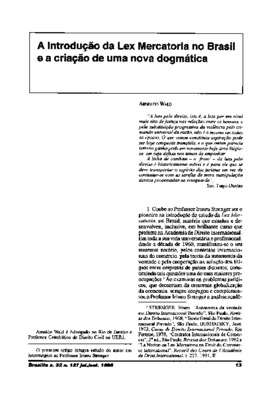 <BR>Data: 07/1995<BR>Fonte: Revista de informação legislativa, v. 32, n. 127, p. 13-16, jul./set. 1995 | Revista de direito mercantil, industrial, econômico e financeiro, nova série, v. 34, n. 100, p. 20-23, out./dez. 1995<BR>Parte de: -www2.se