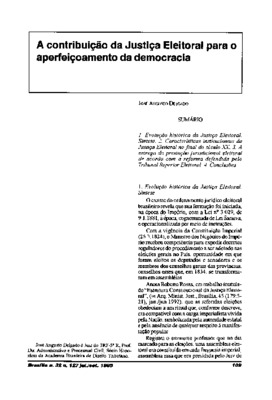 <BR>Data: 07/1995<BR>Fonte: Revista de informação legislativa, v. 32, n. 127, p. 109-118, jul./set. 1995 | Revista da Procuradoria Geral da República, n 7, p. 38-48, 1994 | Revista do cinqûentenário / Tribunal Eleitoral do Rio Grande do Norte (TRE-RN), v.