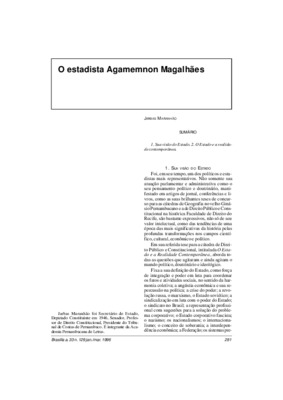 <BR>Data: 01/1996<BR>Fonte: Revista de informação legislativa, v. 33, n. 129, p. 281-287, jan./mar. 1996<BR>Parte de: ->Revista de informação legislativa : v. 33, n. 129 (jan./mar. 1996)<BR>Responsabilidade: Jarbas Maranhão<BR>Endereço para citar este doc