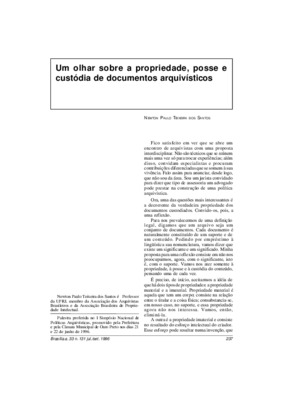 <BR>Data: 07/1996<BR>Fonte: Revista de informação legislativa, v. 33, n. 131, p. 237-240, jul./set. 1996<BR>Parte de: -www2.senado.leg.br/bdsf/item/id/496863->Revista de informação legislativa : v. 33, n. 131 (jul./set. 1996)<BR>Responsabilidad