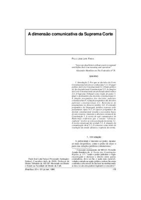 <BR>Data: 07/1996<BR>Fonte: Revista de informação legislativa, v. 33, n. 131, p. 175-196, jul./set. 1996 | Revista do Tribunal Regional Federal : 1. Região, v. 8, n. 4, p. 73-105, out./dez. 1996<BR>Conteúdo: Introdução -- Por que as decisões da Corte Cons