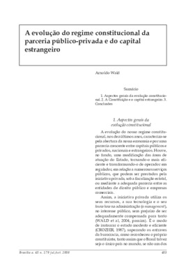 <BR>Data: 07/2008<BR>Fonte: Revista de informação legislativa, v. 45, n. 179, p. 403-410, jul./set. 2008<BR>Parte de: ->Revista de informação legislativa : v. 45, n. 179 (jul./set. 2008)<BR>Responsabilidade: Arnoldo Wald<BR>Endereço para citar este docume