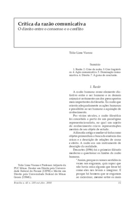 <BR>Data: 10/2008<BR>Fonte: Revista de informação legislativa, v. 45, n. 180, p. 31-45, out./dez. 2008<BR>Parte de: ->Revista de informação legislativa : v. 45, n. 180 (out./dez. 2008)<BR>Responsabilidade: Túlio Lima Vianna<BR>Endereço para citar este doc