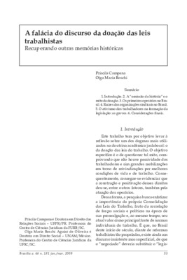 <BR>Data: 01/2009<BR>Fonte: Revista de informação legislativa, v. 46, n. 181, p. 53-70, jan./mar. 2009<BR>Parte de: ->Revista de informação legislativa : v. 46, n. 181 (jan./mar. 2009)<BR>Responsabilidade: Priscila Campana, Olga Maria Boschi<BR>Endereço p