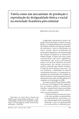 <BR>Data: 01/2009<BR>Fonte: Revista de informação legislativa, v. 46, n. 181, p. 155-162, jan./mar. 2009<BR>Parte de: ->Revista de informação legislativa : v. 46, n. 181 (jan./mar. 2009)<BR>Responsabilidade: René Marc da Costa Silva<BR>Endereço para citar