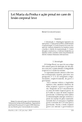 <BR>Data: 01/2009<BR>Fonte: Revista de informação legislativa, v. 46, n. 181, p. 339-345, jan./mar. 2009<BR>Parte de: ->Revista de informação legislativa : v. 46, n. 181 (jan./mar. 2009)<BR>Responsabilidade: Rafael Cavalcanti Lemos<BR>Endereço para citar 