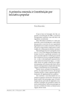 <BR>Data: 07/2008<BR>Fonte: Revista de informação legislativa, v. 45, n. 179, p. 53-55, jul./set. 2008<BR>Parte de: ->Revista de informação legislativa : v. 45, n. 179 (jul./set. 2008)<BR>Responsabilidade: Paulo Bonavides<BR>Endereço para citar este docum