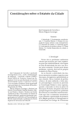 <BR>Data: 04/2009<BR>Fonte: Revista de informação legislativa, v. 46, n. 182, p. 121-135, abr./jun. 2009<BR>Parte de: ->Revista de informação legislativa : v. 46, n. 182 (abr./jun. 2009)<BR>Responsabilidade: José Camapum de Carvalho e Márcia Dieguez Leuzi