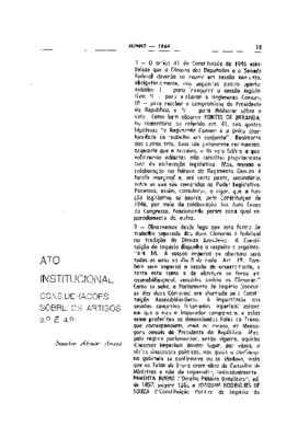 <BR>Data: 06/1964<BR>Fonte: Revista de informação legislativa, v. 1, n. 2, p. 13-17, jun. 1964<BR>Parte de: ->Revista de informação legislativa : v. 1, n. 2 (jun. 1964)<BR>Responsabilidade: Afonso Arinos<BR>Endereço para citar este documento: ->www