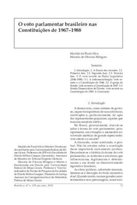 <BR>Data: 01/2010<BR>Fonte: Revista de informação legislativa, v. 47, n. 185, p. 71-89, jan./mar. 2010<BR>Parte de: ->Revista de informação legislativa : v. 47, n. 185 (jan./mar. 2010)<BR>Responsabilidade: Marilda de Paula Silva, Marcelo de Oliveira Milag