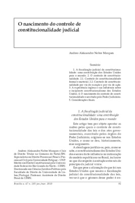 <BR>Data: 01/2010<BR>Fonte: Revista de informação legislativa, v. 47, n. 185, p. 91-103, jan./mar. 2010<BR>Parte de: ->Revista de informação legislativa : v. 47, n. 185 (jan./mar. 2010)<BR>Responsabilidade: Andreo Aleksandro Nobre Marques<BR>Endereço para