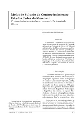 <BR>Data: 01/2010<BR>Fonte: Revista de informação legislativa, v. 47, n. 185, p. 179-193, jan./mar. 2010<BR>Parte de: ->Revista de informação legislativa : v. 47, n. 185 (jan./mar. 2010)<BR>Responsabilidade: Orione Medeiros<BR>Endereço para citar este doc