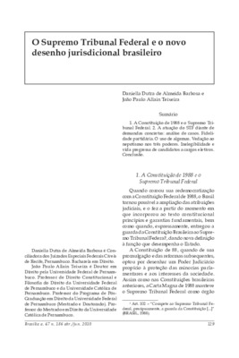 <BR>Data: 04/2010<BR>Fonte: Revista de informação legislativa, v. 47, n. 186, p. 129-140, abr./jun. 2010<BR>Parte de: ->Revista de informação legislativa : v. 47, n. 186 (abr./jun. 2010)<BR>Responsabilidade: Daniella Dutra de Almeida Barbosa e João Paulo 