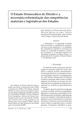 <BR>Data: 04/2010<BR>Fonte: Revista de informação legislativa, v. 47, n. 186, p. 153-169, abr./jun. 2010<BR>Parte de: ->Revista de informação legislativa : v. 47, n. 186 (abr./jun. 2010)<BR>Responsabilidade: José ALfredo de Oliveira Baracho Júnior, Eduard