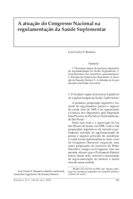 <BR>Data: 04/2010<BR>Fonte: Revista de informação legislativa, v. 47, n. 186, p. 195-203, abr./jun. 2010<BR>Parte de: ->Revista de informação legislativa : v. 47, n. 186 (abr./jun. 2010)<BR>Responsabilidade: Luiz Carlos P. Romero<BR>Endereço para citar es