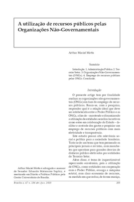 <BR>Data: 04/2010<BR>Fonte: Revista de informação legislativa, v. 47, n. 186, p. 205-244, abr./jun. 2010<BR>Parte de: ->Revista de informação legislativa : v. 47, n. 186 (abr./jun. 2010)<BR>Responsabilidade: Arthur Maciel Motta<BR>Endereço para citar este