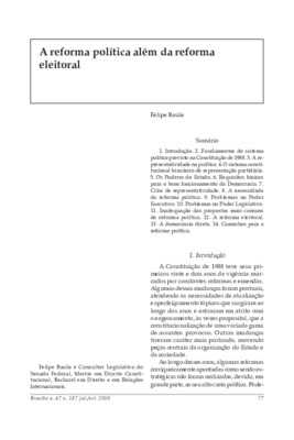 <BR>Data: 07/2010<BR>Fonte: Revista de informação legislativa, v. 47, n. 187, p. 77-89, jul./set. 2010<BR>Parte de: ->Revista de informação legislativa : v. 47, n. 187 (jul./set. 2010)<BR>Responsabilidade: Felipe Basile<BR>Endereço para citar este documen