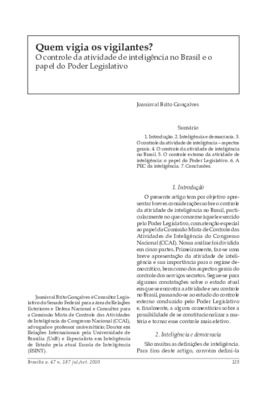 <BR>Data: 07/2010<BR>Fonte: Revista de informação legislativa, v. 47, n. 187, p. 125-136, jul./set. 2010<BR>Parte de: ->Revista de informação legislativa : v. 47, n. 187 (jul./set. 2010)<BR>Responsabilidade: Joanisval Brito Gonçalves<BR>Endereço para cita