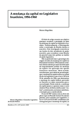 <BR>Data: 07/2010<BR>Fonte: Revista de informação legislativa, v. 47, n. 187, p. 181-191, jul./set. 2010<BR>Parte de: ->Revista de informação legislativa : v. 47, n. 187 (jul./set. 2010)<BR>Responsabilidade: Marcos Magalhães<BR>Endereço para citar este do