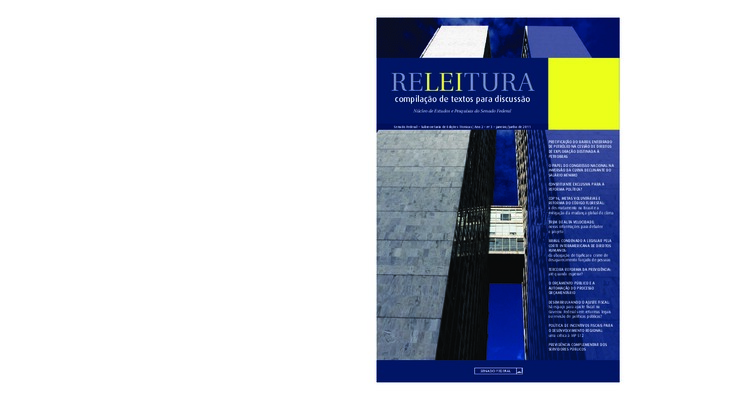 <BR>Data: 01/2011<BR>Responsabilidade: Núcleo de Estudos e Pesquisas do Senado Federal<BR>Endereço para citar este documento: -www2.senado.gov.br/bdsf/item/id/502964->www2.senado.gov.br/bdsf/item/id/502964