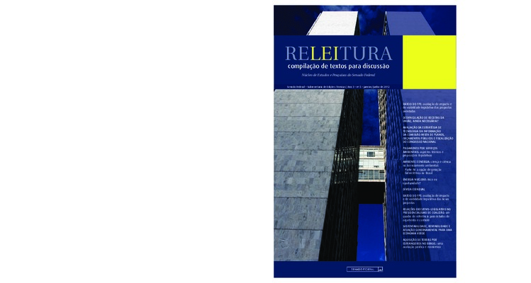 <BR>Data: 01/2012<BR>Responsabilidade: Núcleo de Estudos e Pesquisas do Senado Federal<BR>Endereço para citar este documento: -www2.senado.gov.br/bdsf/item/id/502966->www2.senado.gov.br/bdsf/item/id/502966