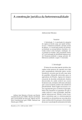 <BR>Data: 10/2010<BR>Fonte: Revista de informação legislativa, v. 47, n. 188, p. 45-68, out./dez. 2010<BR>Parte de: ->Revista de informação legislativa : v. 47, n. 188 (out./dez. 2010)<BR>Responsabilidade: Adilson José Moreira<BR>Endereço para citar este 