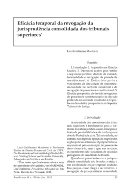 <BR>Data: 04/2011<BR>Fonte: Revista de informação legislativa, v. 48, n. 190 t.2, p. 15-34, abr./jun. 2011.<BR>Parte de: ->Revista de informação legislativa : v. 48, n. 190 (abr./jun. 2011)<BR>Responsabilidade: Luiz Guilherme Marinoni<BR>Endereço para cit