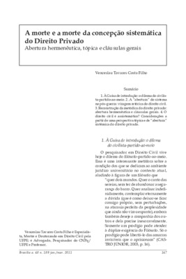 <BR>Data: 04/2011<BR>Fonte: Revista de informação legislativa, v. 48, n. 189, p. 147-156, jan./mar. 2011.<BR>Parte de: ->Revista de informação legislativa : v. 48, n. 189 (jan./mar. 2011)<BR>Responsabilidade: Venceslau Tavares Costa Filho<BR>Endereço para