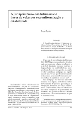 <BR>Data: 04/2011<BR>Fonte: Revista de informação legislativa, v. 48, n. 190 t.1, p. 61-73, abr./jun. 2011.<BR>Parte de: ->Revista de informação legislativa : v. 48, n. 190 (abr./jun. 2011)<BR>Responsabilidade: Bruno Dantas<BR>Endereço para citar este doc