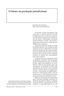 <BR>Data: 04/2011<BR>Fonte: Revista de informação legislativa, v. 48, n. 190 t.1, p. 279-287, abr./jun. 2011.<BR>Parte de: ->Revista de informação legislativa : v. 48, n. 190 (abr./jun. 2011)<BR>Responsabilidade: José Eduardo Cardozo<BR>Endereço para