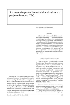 <BR>Data: 04/2011<BR>Fonte: Revista de informação legislativa, v. 48, n. 190 t.1, p. 289-302, abr./jun. 2011.<BR>Parte de: ->Revista de informação legislativa : v. 48, n. 190 (abr./jun. 2011)<BR>Responsabilidade: José Miguel Garcia Medina<BR>Endereço para