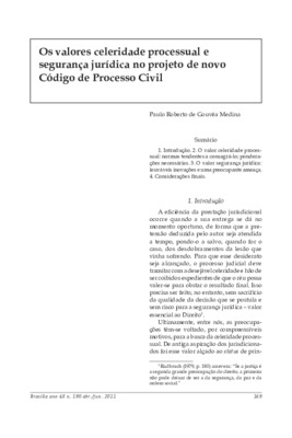 <BR>Data: 04/2011<BR>Fonte: Revista de informação legislativa, v. 48, n. 190 t.2, p. 169-177, abr./jun. 2011.<BR>Parte de: ->Revista de informação legislativa : v. 48, n. 190 (abr./jun. 2011)<BR>Responsabilidade: Paulo Roberto de Gouvêa Medina<BR>Endereço