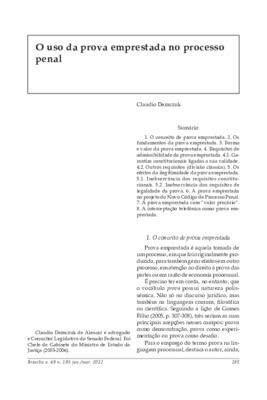 <BR>Data: 01/2012<BR>Fonte: Revista de doutrina e jurisprudência / Tribunal de Justiça do Distrito Federal e dos Territórios, n. 97, p. 13-32, set./dez. 2011. | Revista de informação legislativa, v. 49, n. 193, p. 285-295, jan./mar. 2012.<BR>Parte de: ->R