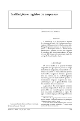 <BR>Data: 07/2012<BR>Fonte: Revista de informação legislativa, v. 49, n. 195, p. 319-329, jul./set. 2012.<BR>Parte de: ->Revista de informação legislativa : v. 49, n. 195 (jul./set. 2012)<BR>Responsabilidade: Leonardo Garcia Barbosa<BR>Endereço para citar