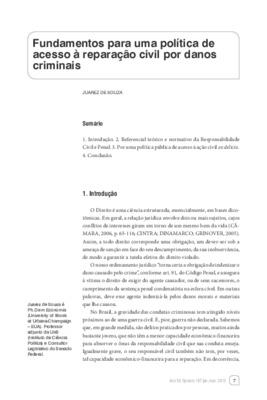 <BR>Data: 01/2013<BR>Fonte: Revista de informação legislativa, v. 50, n. 197, p. 7-28, jan./mar. 2013.<BR>Parte de: ->Revista de informação legislativa : v. 50, n. 197 (jan./mar. 2013)<BR>Responsabilidade: Juarez de Souza<BR>Endereço para citar este docum