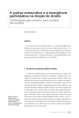 <BR>Data: 01/2013<BR>Fonte: Revista de informação legislativa, v. 50, n. 197, p. 175-187, jan./mar. 2013.<BR>Parte de: ->Revista de informação legislativa : v. 50, n. 197 (jan./mar. 2013)<BR>Responsabilidade: Raquel Tiveron<BR>Endereço para citar este doc