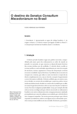 <BR>Data: 07/2013<BR>Fonte: Revista de informação legislativa, v. 50, n. 199, p. 77-90, jul./set. 2013.<BR>Conteúdo: Apresentando as regras do Código brasileiro -- As origens romanas -- O Direito romano-português recebido no Brasil -- A interpretação da d