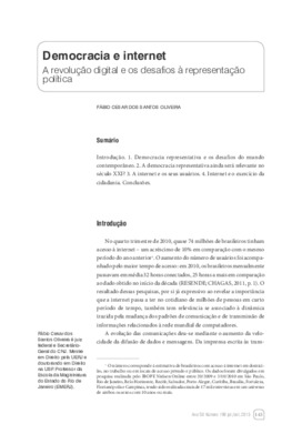 <BR>Data: 07/2013<BR>Fonte: Revista de informação legislativa, v. 50, n. 199, p. 143-161, jul./set. 2013.<BR>Parte de: ->Revista de informação legislativa : v. 50, n. 199 (jul./set. 2013)<BR>Responsabilidade: Fábio Cesar dos Santos Oliveira<BR>Endereço pa