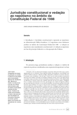 <BR>Data: 10/2013<BR>Fonte: Revista de informação legislativa, v. 50, n. 200, p. 103-136, out./dez. 2013.<BR>Parte de: ->Revista de informação legislativa : v. 50, n. 200 (out./dez. 2013)<BR>Responsabilidade: José Carlos Evangelista Araújo<BR>Endereço par