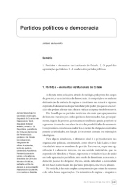 <BR>Data: 01/2014<BR>Fonte: Revista de informação legislativa, v. 51, n. 201, p. 245-249, jan./mar. 2014.<BR>Parte de: ->Revista de informação legislativa : v. 51, n. 201 (jan./mar. 2014)<BR>Responsabilidade: Jarbas Maranhão<BR>Endereço para citar este do