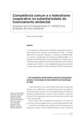 <BR>Data: 2014<BR>Fonte: Revista de Informação Legislativa, v. 51, n. 203, p. 39-51, jul./set. 2014.<BR>Responsabilidade: Paulo José Leite Farias.--<BR>Endereço para citar este documento: -www2.senado.gov.br/bdsf/item/id/507404->www2.sen