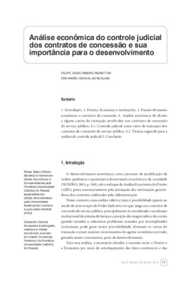 <BR>Data: 2014<BR>Fonte: Revista de Informação Legislativa, v. 51, n. 203, p. 73-89, jul./set. 2014.<BR>Responsabilidade: Felipe Tadeu Ribeiro Morettini, Oksandro Osdival Gonçalves<BR>Endereço para citar este documento: -www2.senado.gov.br/bdsf