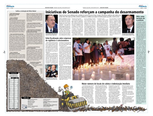 <BR>Data: 26/04/2011<BR>Fonte: Jornal do Senado, v. 9, n. 344, 26 abr. 2011. Especial Cidadania<BR>Endereço para citar este documento: -www2.senado.leg.br/bdsf/item/id/199123->www2.senado.leg.br/bdsf/item/id/199123