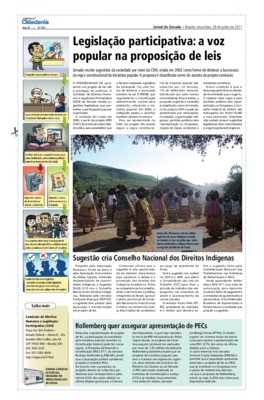 <BR>Data: 28/06/2011<BR>Fonte: Jornal do Senado, v. 9, n. 353, 28 jun. 2011. Especial Cidadania<BR>Endereço para citar este documento: -www2.senado.leg.br/bdsf/item/id/220908->www2.senado.leg.br/bdsf/item/id/220908