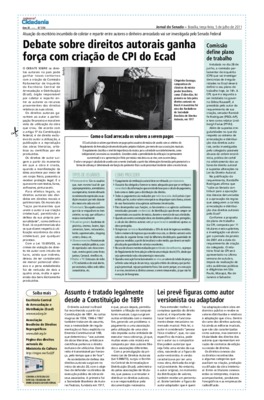 <BR>Data: 05/07/2011<BR>Fonte: Jornal do Senado, v. 9, n. 354, 5 jul. 2011. Especial Cidadania<BR>Endereço para citar este documento: -www2.senado.leg.br/bdsf/item/id/220909->www2.senado.leg.br/bdsf/item/id/220909