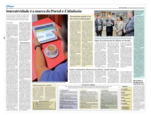 <BR>Data: 29/05/2012<BR>Fonte: Jornal do Senado, v. 10, n. 390, 29 maio 2012. Especial Cidadania<BR>Endereço para citar este documento: -www2.senado.leg.br/bdsf/item/id/242504->www2.senado.leg.br/bdsf/item/id/242504